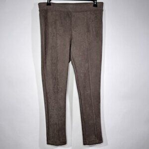 Andrew Marc Taupe Soft Pull‎ On Stretch Pants Faux Suede Size Large